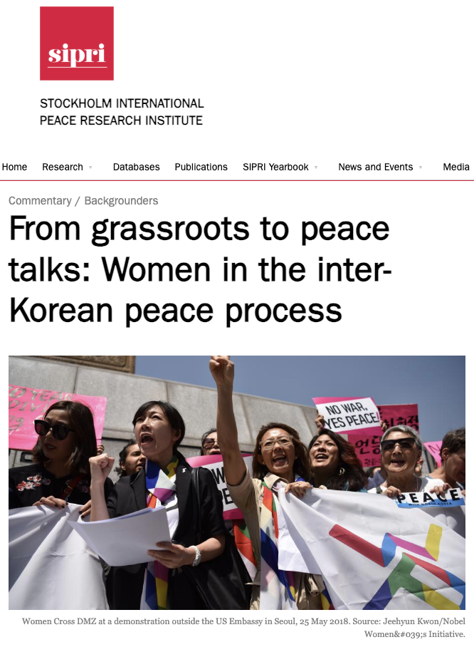 From Grassroots to Peace Talks: Women in the Inter-Korean Peace Process